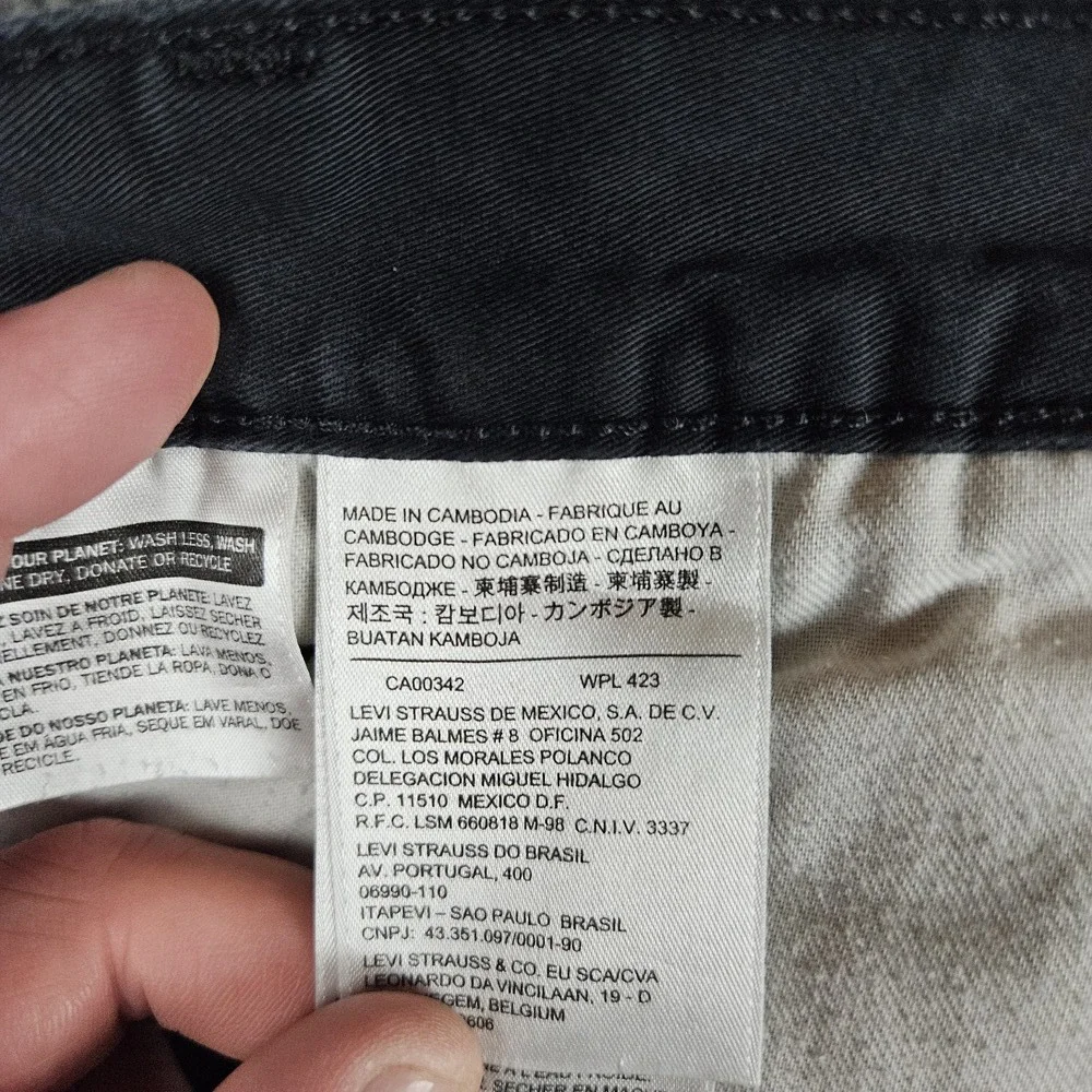 Levi Strauss Co‎ Pants Mens 34x32 Dark Gray Chino Button Closure Classic Utility